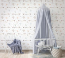 Børnetapet, non-woven tapet med illustration Kids Walls hvid, farverig