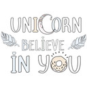 Sticker mural Kvilis - Unicorn Believe in a field of horses