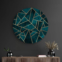 Tableau sur alu-Dibond rond Fredriksson - Pierre précieuse bleu-vert 