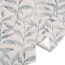 Fototapeta Delicate Watercolour Leaves - Soft Grey - Bloomery Decor - Okrągła - Samoprzylepna / niet