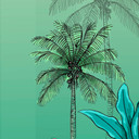 Non-woven tapet - Jungle Flamingo - 100 x 280 cm