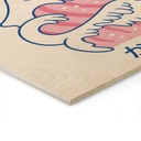 Plakat drewniany Kawaii fala z tęczą i górą Fuji - Trynidad