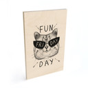 Plakat drewniany kot w okularach przeciwsłonecznych - Fun Friday Cat - Korenkova
