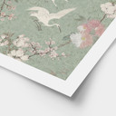 Plakat Żurawie w kolorze Cherry Blossom Rush Green - Bloomery Decor
