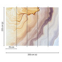 Orange og blå non-woven tapet Designwalls Marble Waves stenlook moderne
