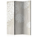 Screen room divider - Cremede postblomster, 3-delt