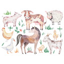 Sticker mural Kvilis - Animaux de la ferme (set de 33 pièces)