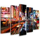 Lærredstryk 5 stykker, Times Square New York City Nacgt