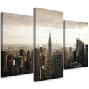 3 stykke lærredstryk, New York City Panorama