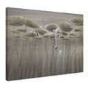 Canvas schilderij lotusbloemen met zwaan in water in grijs - Ms Tiff