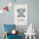 Leinwandbild mit Elefant - Affirmation 'Ich glaube an mich' für das Kinderzimmer