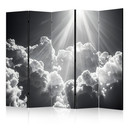 Paravent, Raumteiler freistehend, Trennwand - Hope in Clouds: Sun Rays