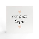 Billede af træ til at hænge op - Confetti & Cream - But first love - 15x15 cm