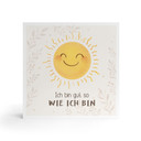 Holzbild zum Hinstellen - Sonne mit dem Glaubenssatz 'Ich bin gut so wie ich bin'