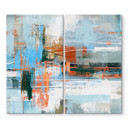 Herdabdeckplatte Abstraktes Farbspiel blau orange - Cheney
