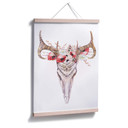 Plakat Kvilis - Boho Czaszka Czerwone Kwiaty