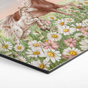 Sekskantet Billede Heste i blomsterengen - Kikki Belle - aluminium dibond