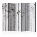 Paravent Séparation de pièce - Oiseaux sur planches, 3 pièces
