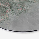 Wanddecoratie Exotische palmbladeren roze-groen - Ms Tiff - Alu-Dibond Rond