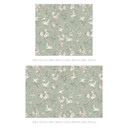 Tapeta z ptakami w stylu azjatyckim - żurawie w zieleni kwitnącej wiśni - Bloomery Decor