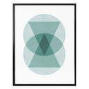Plakat Nouveauprints - Okręgi i trójkąty aqua