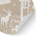Wandtattoo Herbstlicher Wald mit Hirschen und Füchsen - Braun - Kikki Belle - Rund