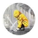 Poster Enfant avec Bateau en Papier Street Art - Habib - Rond