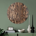 Tableau en Verre Ettore Walnut - Veinage de Bois Abstrait - Sir Edward x Grigory Gladarev - Rond