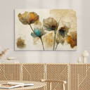 Tableau sur toile Fleurs de coquelicot séchées au look vintage - Treechild