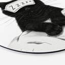 Tableaux rond Chat noir avec masque de nuit - Korenkova - Alu-Dibond