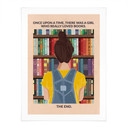 Poster Amour des Livres - Fille devant l'Étagère - WallChart Art Studio