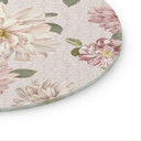 Glasbillede - Dahliaer Shabby Chic Pink - Bloomery Decor - Round