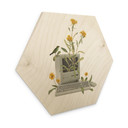 Hexagon-Holzbild Vintage Botanik-Computer - Frida Floral Studio