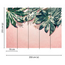 ikke-vævet tapet Blade Variety palmetræer jungle fototapet Designwalls i pink og grøn 