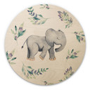 Obraz drewniany Uroczy słonik między gałęziami boho - UN Designs - Okrągły