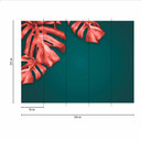 Palmetræ tapet RedPalm i grøn rød - non-woven tapet Designwalls 2 - 2,55 x 3,5 m