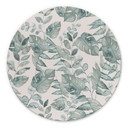 Billede Jungle Leaves Watercolour Cream - Bloomery Decor - rund – print på aluminium (Alu-Dibond)