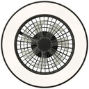 Deckenleuchte Levin, schwarz, 13,7 x 48,5 cm, Deckenventilator mit LED