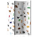 Paravent Séparation de pièce - Animaux joyeux (pour enfants) , 3 pièces