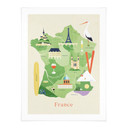Plakat mapa - Francja - Rivers