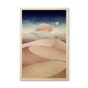 Holzbild Wüstenlandschaft bei Sonnenuntergang - Tunaboylu - 20x30 cm