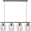 Pendelleuchte Inga, braun, 157,5 x 20 cm, Metall Pendellampe, dimmbar