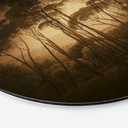 Dibond Schilderij met goud effect Parasoldennen in Italiaans Landschap - Sepia
