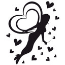 Wallsticker Hjerte-Feen