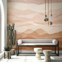 Fototapet med motiv Delikat akvarellandskab i beige og rosa 2,7 x 2,65 m