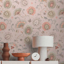 planter tapet beige pink - klassisk blomstertapet - naturligt tapet