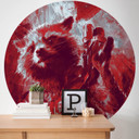 Selvklæbende non-woven tapet - Avengers maleri Rocket Raccoon - 125 x 125 cm