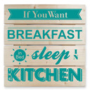 Obraz drewniany If you want Breakfast - turkusowy - 40x41,5 cm