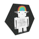 Sekskantet Billede regnbuerobot Sleep Laugh Create - Treechild - aluminium dibond