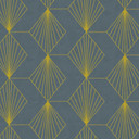Geometryczna tapeta art deco ciemnoniebieskie złoto - nowoczesna tapeta wg wzoru - tapeta z włókniny
